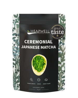 Heapwell Ceremonial Grade Matcha Powder 30g - Authentic Japanese Green Tea